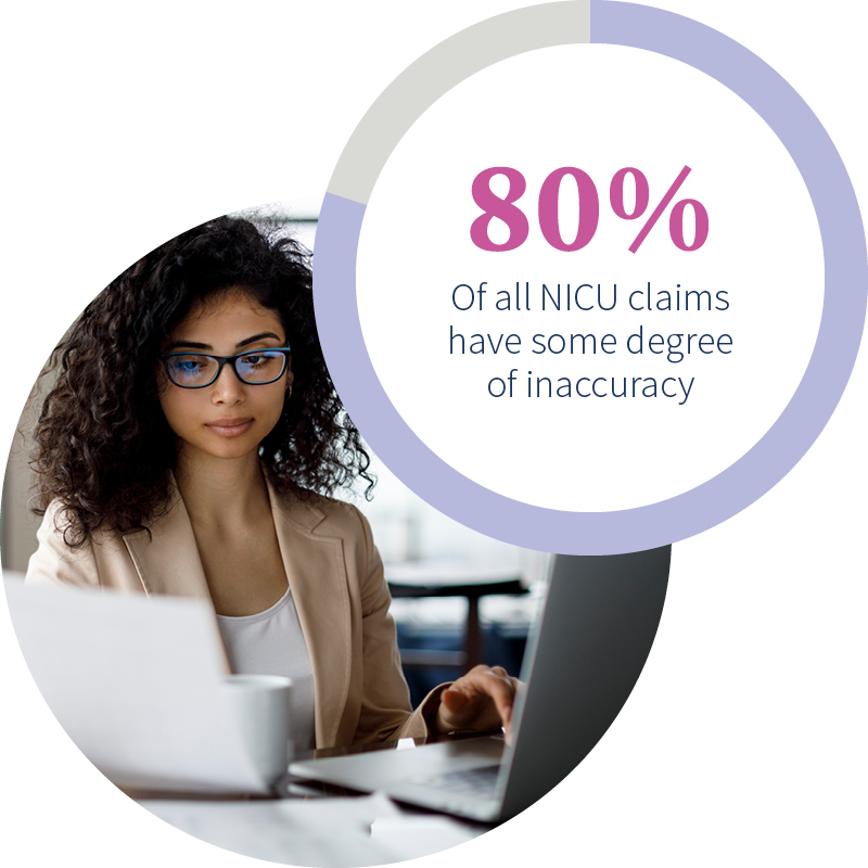 80% of all NICU claims have some degree of inaccuracy
